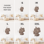 3D Germany Wooden Map Dark Walnut - SJB-DIAMOND ELITES
