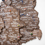3D Germany Wooden Map Dark Walnut - SJB-DIAMOND ELITES