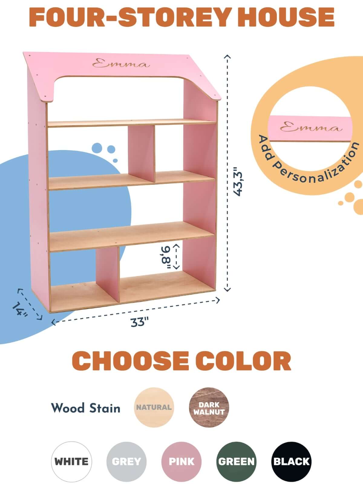 Doll House Bookcase - SJB-DIAMOND ELITES