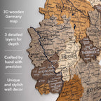 3D Germany Wooden Map Multicolor Enjoy The Wood