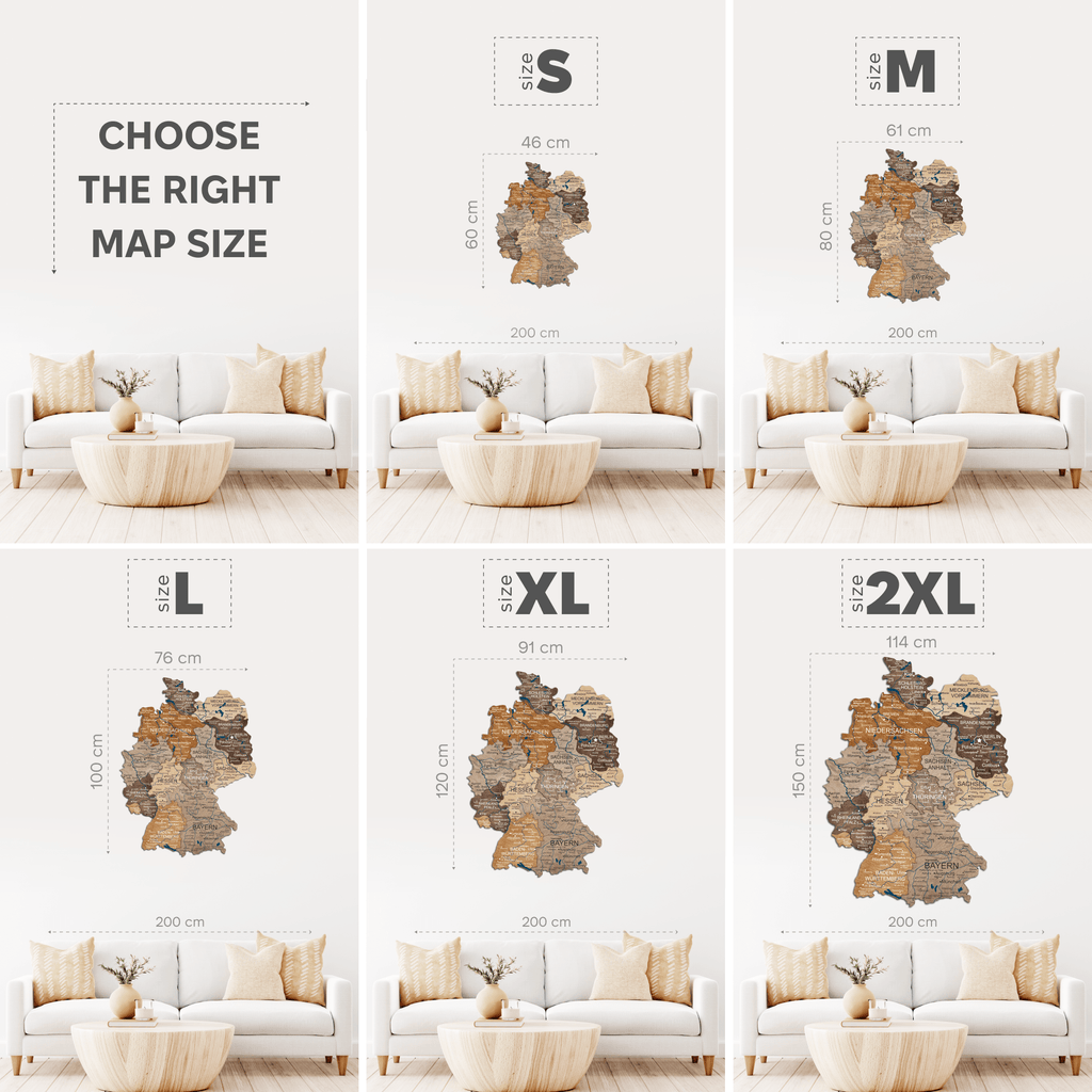 3D Germany Wooden Map Multicolor Enjoy The Wood