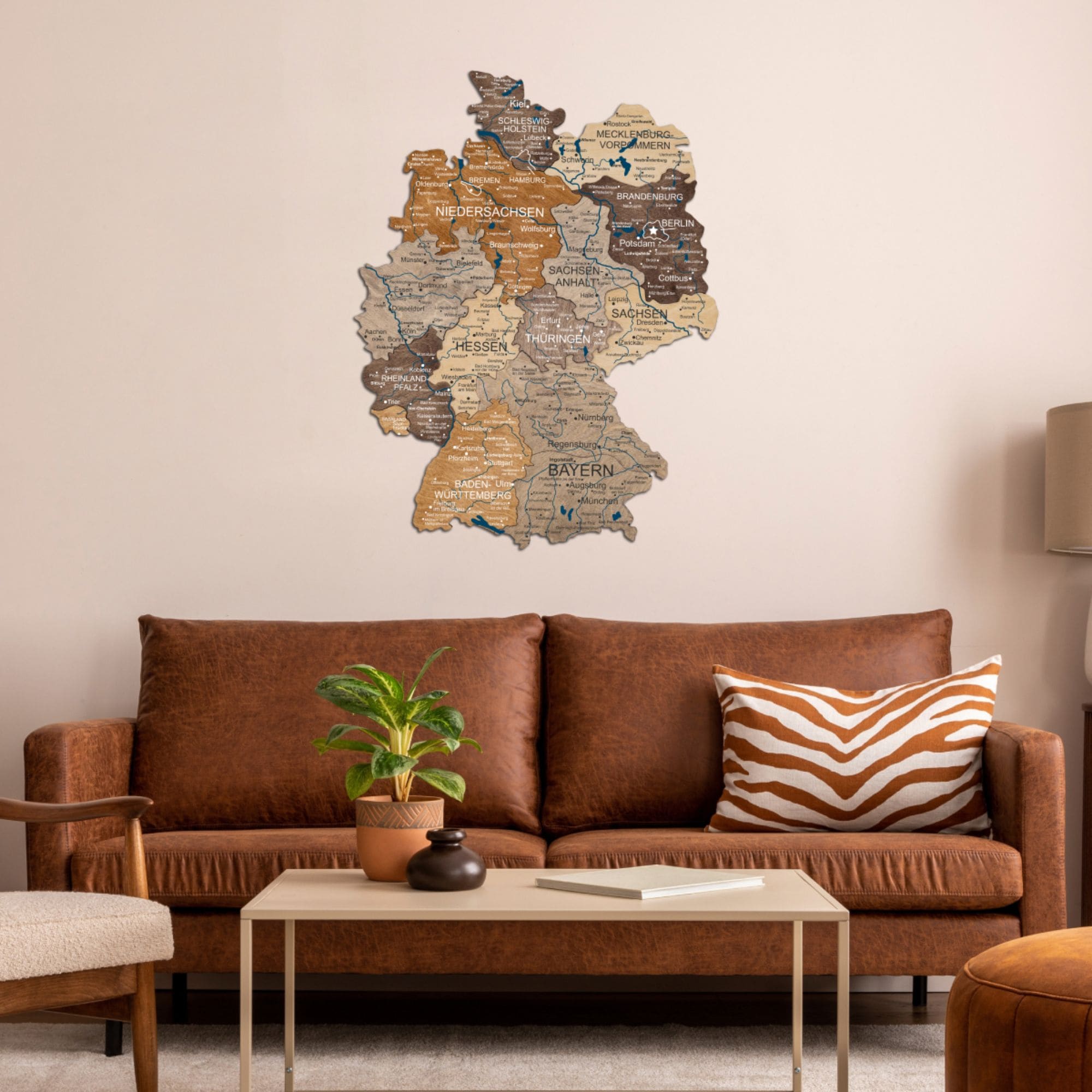 3D Germany Wooden Map Multicolor Enjoy The Wood