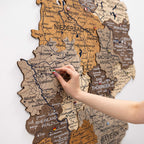 3D Germany Wooden Map Multicolor Enjoy The Wood