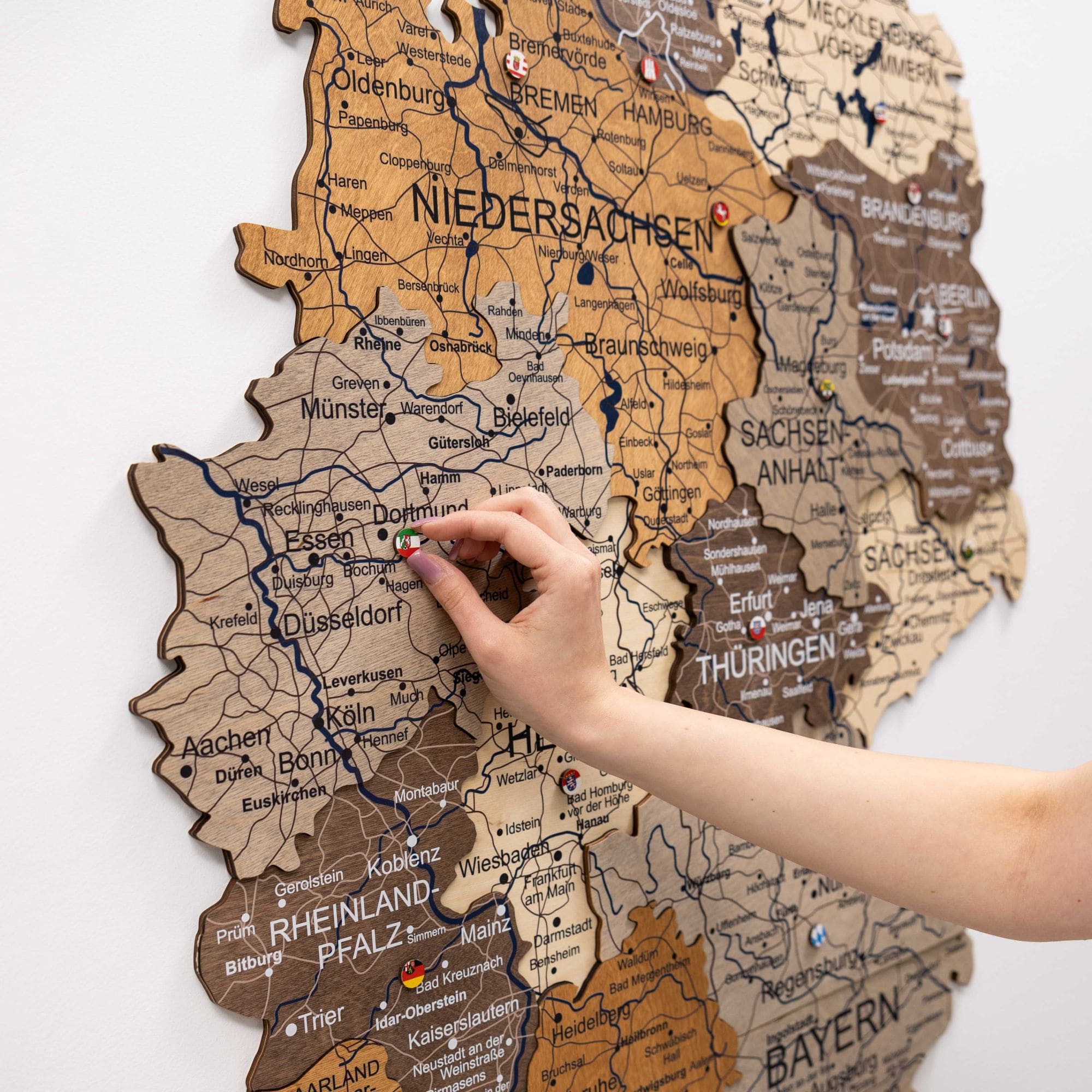 3D Germany Wooden Map Multicolor Enjoy The Wood