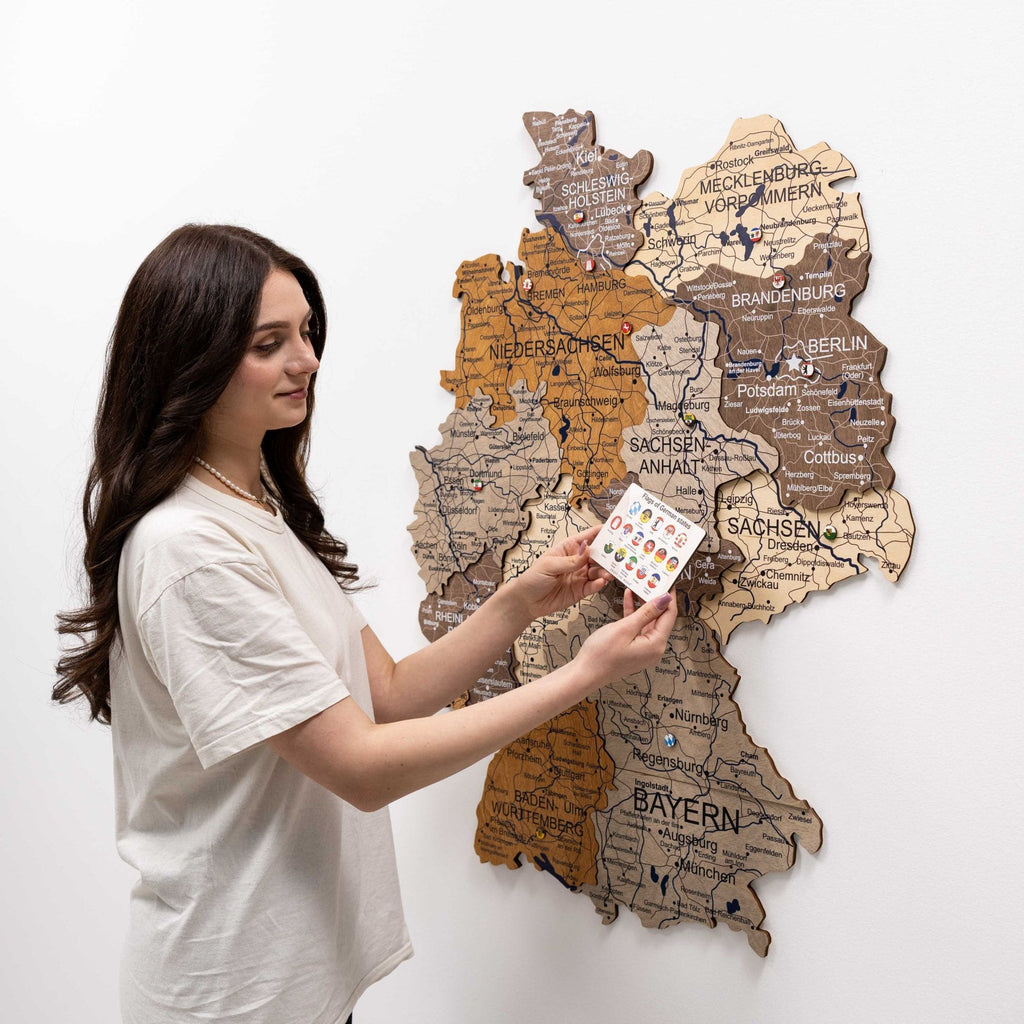 3D Germany Wooden Map Multicolor Enjoy The Wood