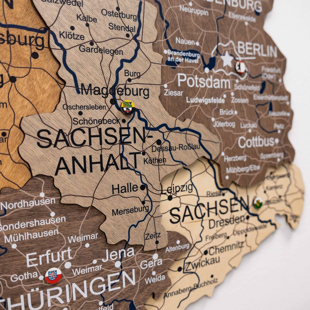 3D Germany Wooden Map Multicolor Enjoy The Wood