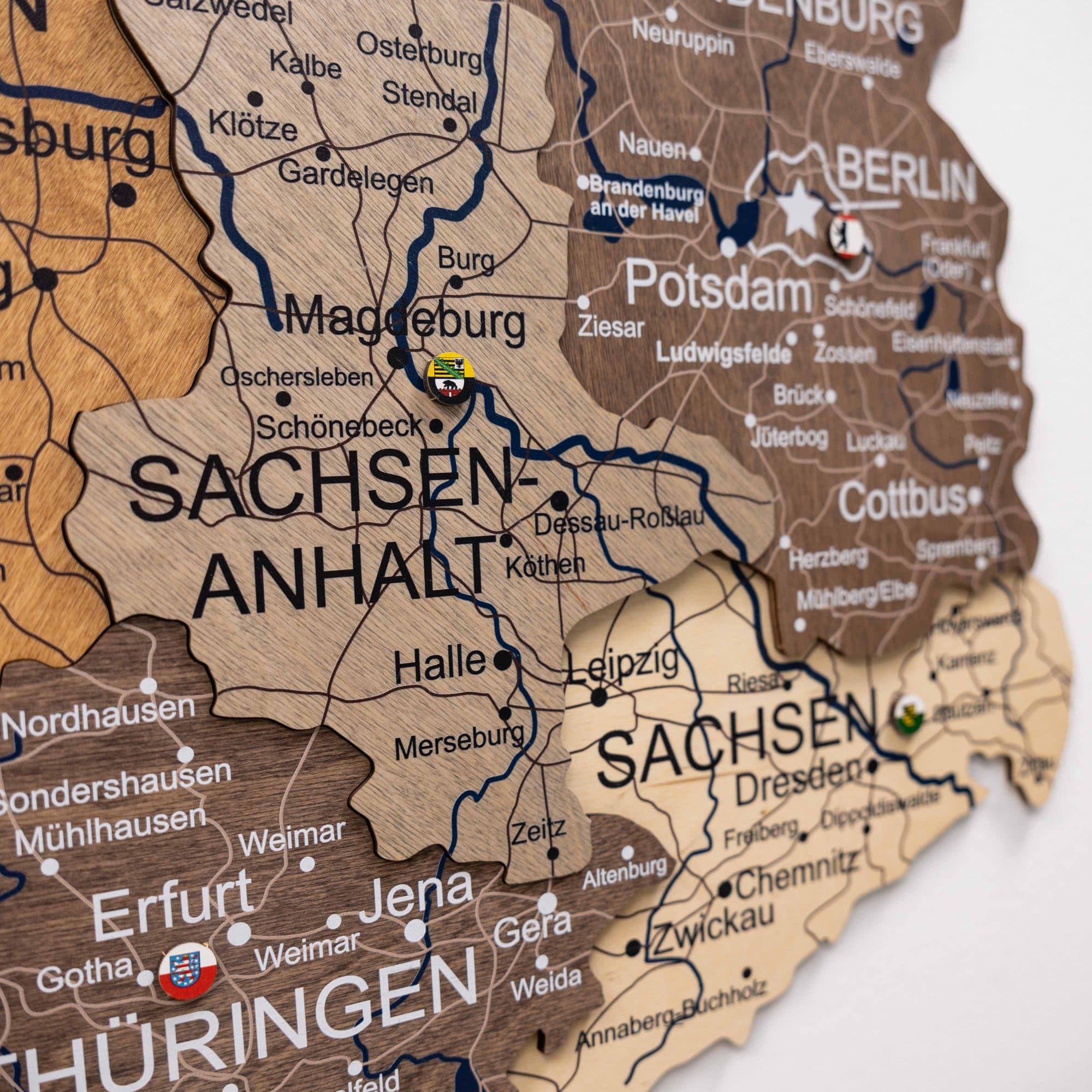 3D Germany Wooden Map Multicolor Enjoy The Wood