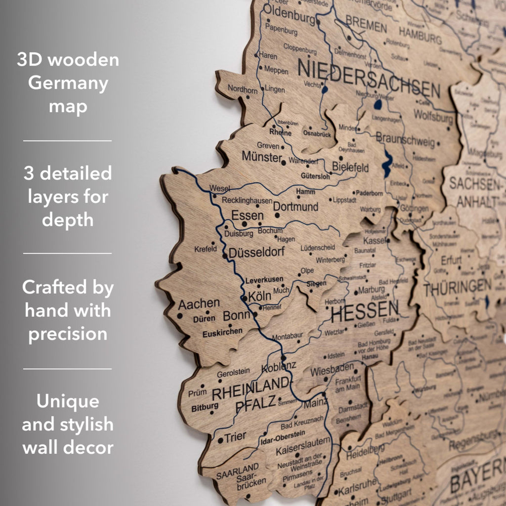 3D Germany Wooden Map Terra Enjoy The Wood