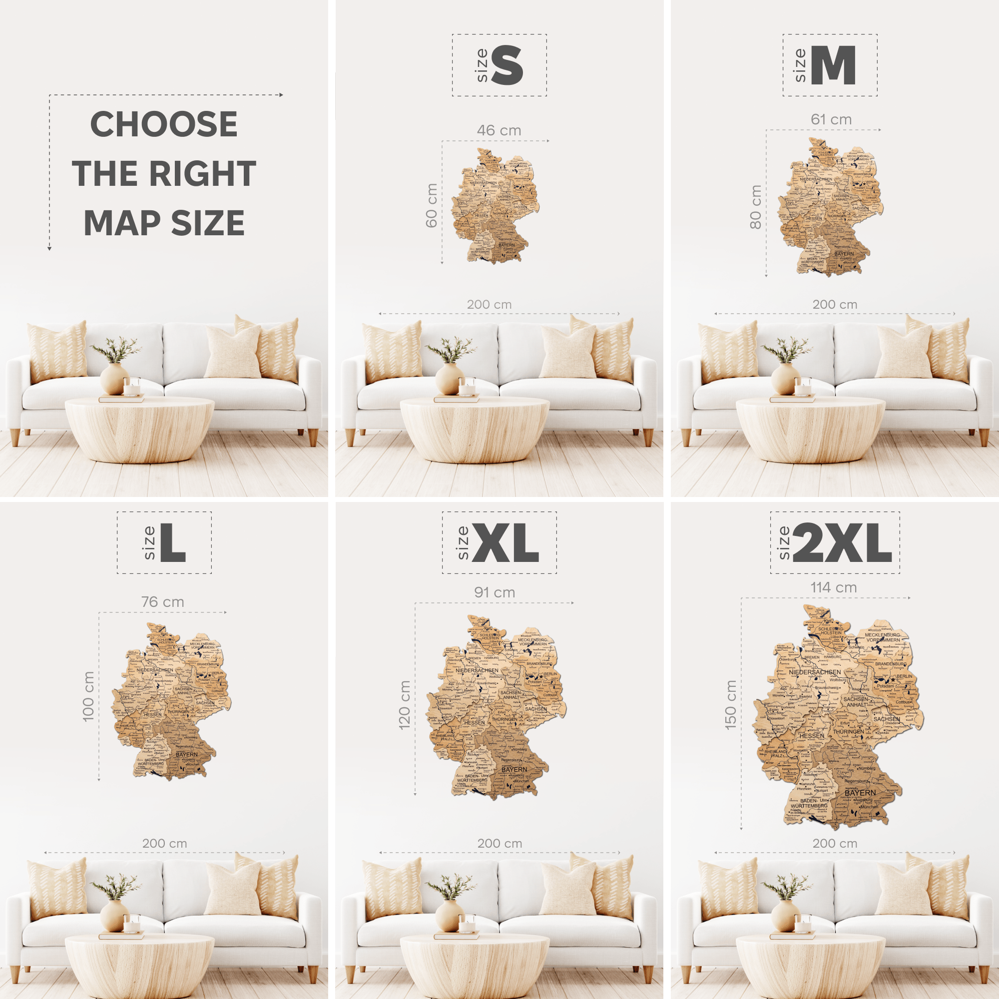 3D Germany Wooden Map Gold - SJB-DIAMOND ELITES