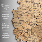 3D Germany Wooden Map Gold - SJB-DIAMOND ELITES