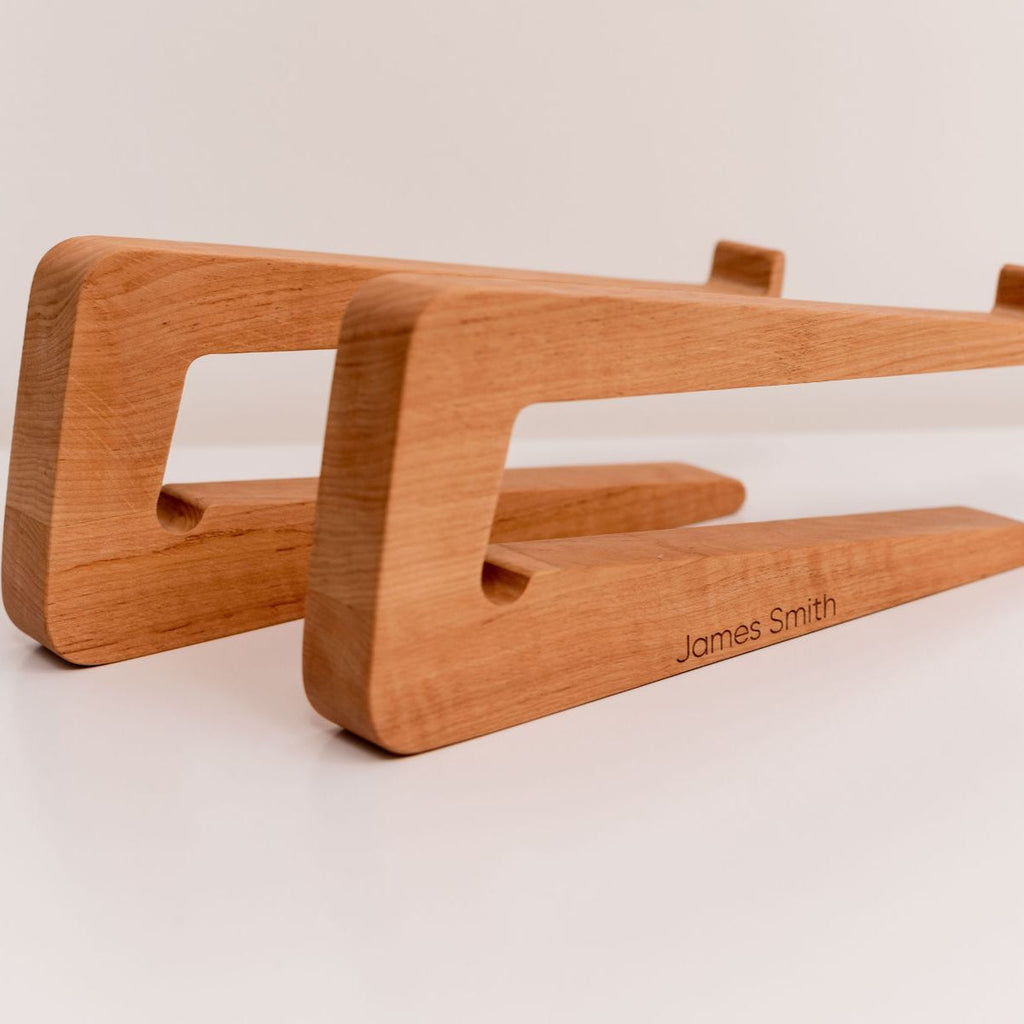 Dual Wooden Laptop Dock – Solid Wood - SJB-DIAMOND ELITES