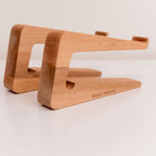 Dual Wooden Laptop Dock – Solid Wood - SJB-DIAMOND ELITES