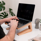 Dual Wooden Laptop Dock – Solid Wood - SJB-DIAMOND ELITES