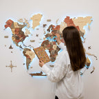 3D LED Wooden World Map 3.0 Fusion - SJB-DIAMOND ELITES