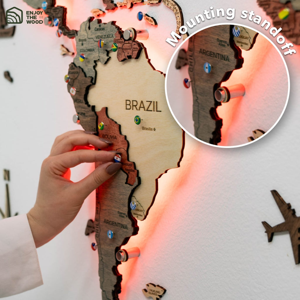 3D LED Wooden World Map 3.0 Fusion - SJB-DIAMOND ELITES
