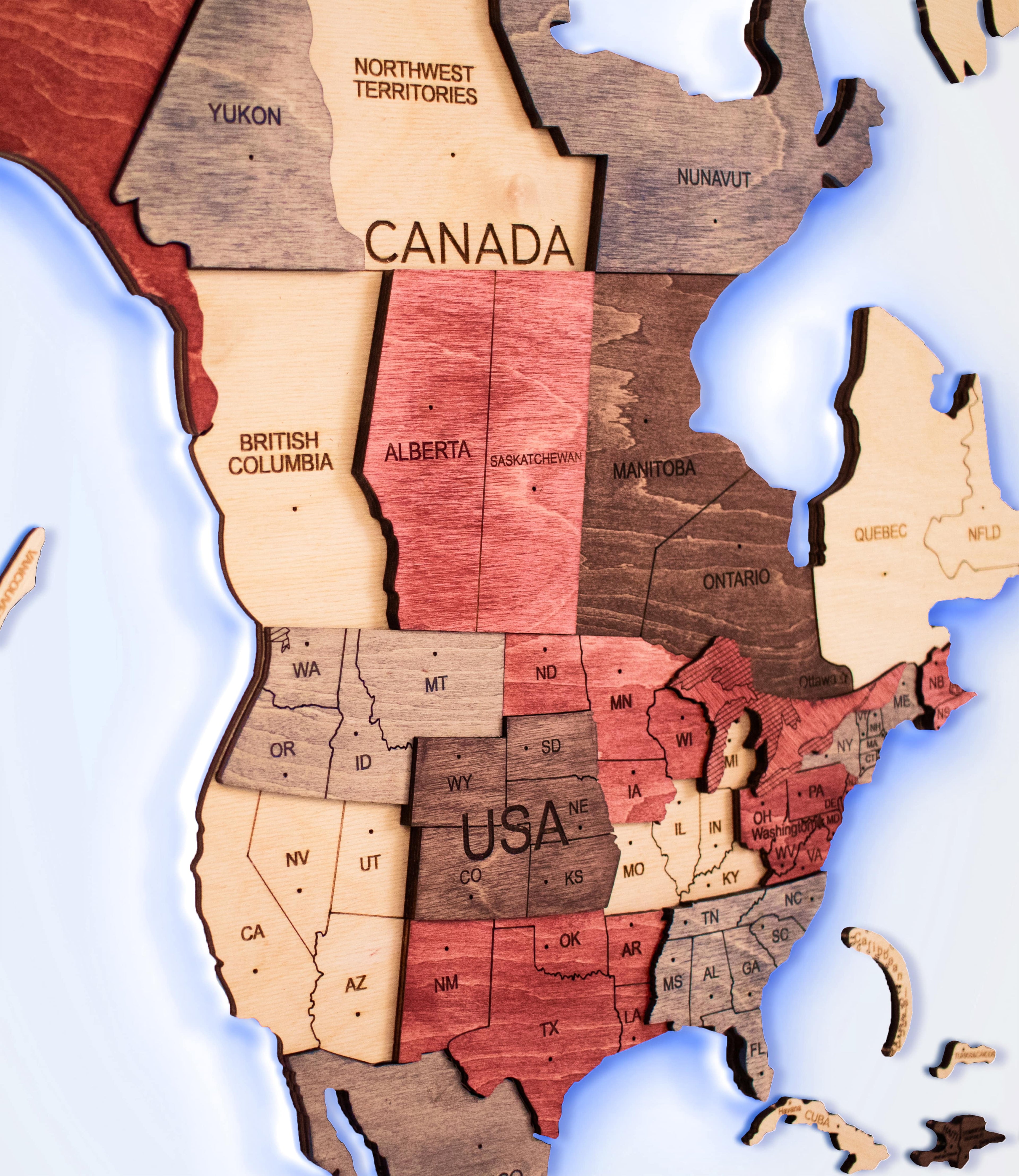 3D LED Wooden World Map 3.0 Fusion - SJB-DIAMOND ELITES