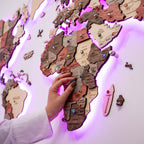 3D LED Wooden World Map 3.0 Fusion - SJB-DIAMOND ELITES
