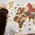 3D LED Wooden World Map 3.0 Fusion - SJB-DIAMOND ELITES