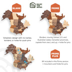 3D Wooden World Map Multicolor Enjoy The Wood