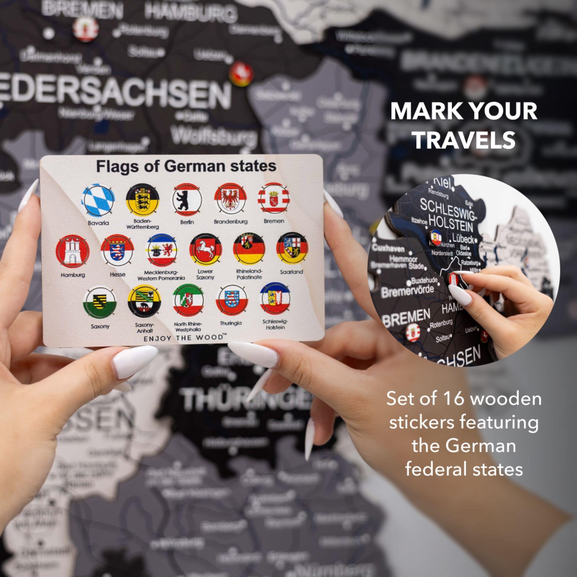 3D Germany Wooden Map Nordik Enjoy The Wood