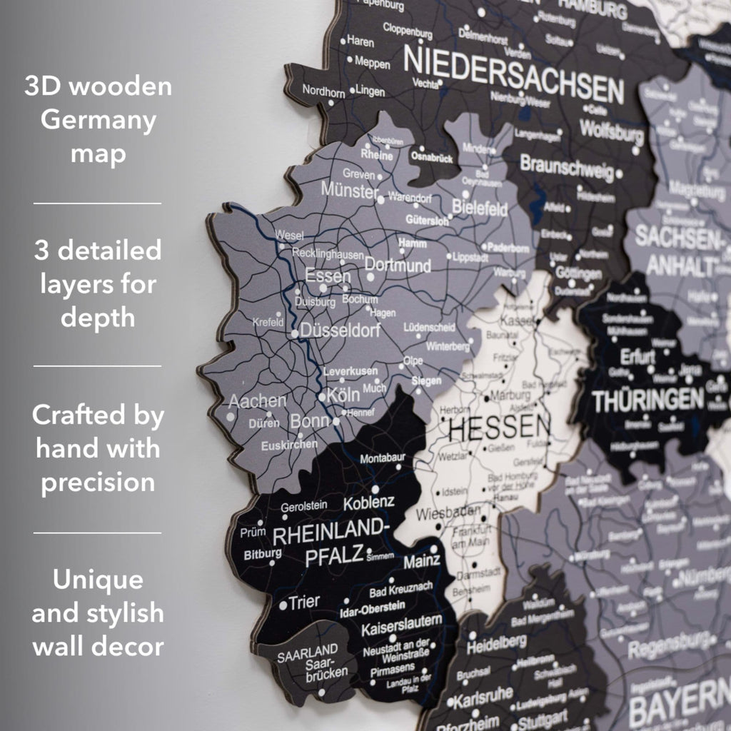 3D Germany Wooden Map Nordik Enjoy The Wood