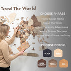 Wooden Map Quotes-Multicolor