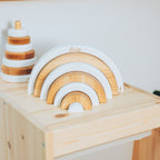 Wood & White Rainbow Stacker - SJB-DIAMOND ELITES