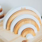 Wood & White Rainbow Stacker - SJB-DIAMOND ELITES