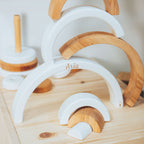 Wood & White Rainbow Stacker - SJB-DIAMOND ELITES
