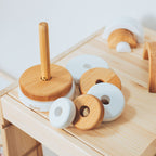 Wood & White Ring Stacker - SJB-DIAMOND ELITES