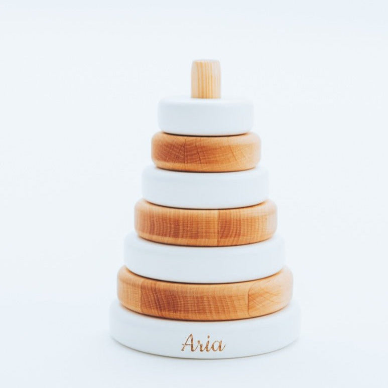 Wood & White Ring Stacker - SJB-DIAMOND ELITES