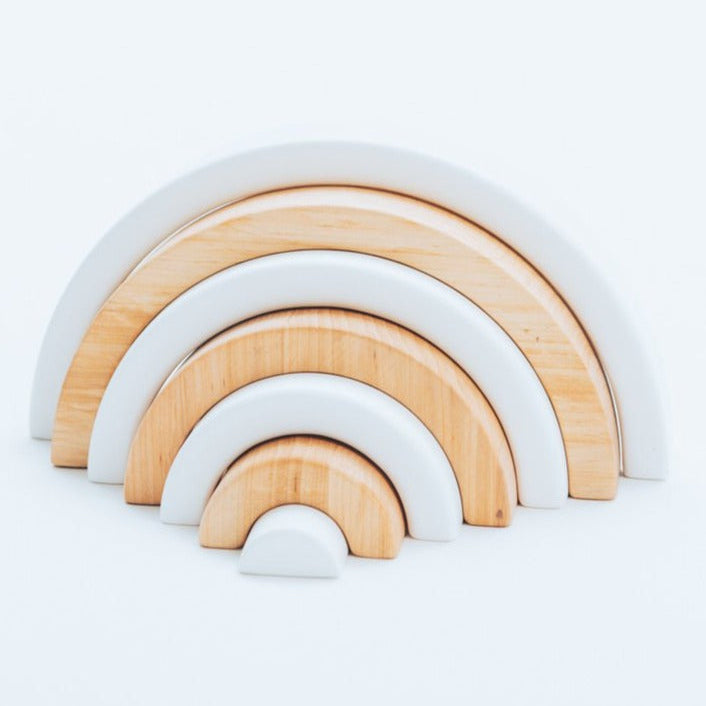 Wood & White Rainbow Stacker - SJB-DIAMOND ELITES