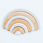 Wood & White Rainbow Stacker - SJB-DIAMOND ELITES