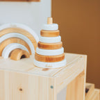 Wood & White Ring Stacker - SJB-DIAMOND ELITES