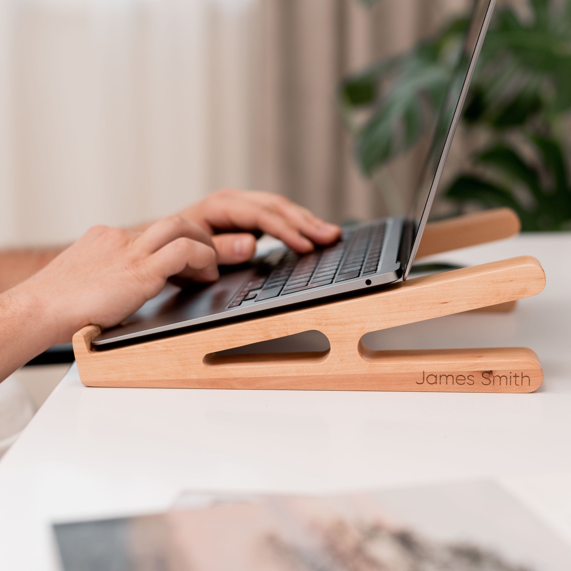 Wooden Laptop Stand – Solid Wood - SJB-DIAMOND ELITES