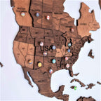 3D Wooden World Map Oak (for US only) - SJB-DIAMOND ELITES