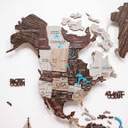 3D LED / LUMINOUS Wooden World Map 3.0 Cappuccino - SJB-DIAMOND ELITES