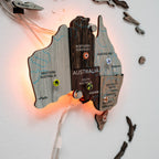 3D LED / LUMINOUS Wooden World Map 3.0 Cappuccino - SJB-DIAMOND ELITES