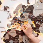 3D LED / LUMINOUS Wooden World Map 3.0 Cappuccino - SJB-DIAMOND ELITES