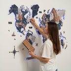 3D LUMINOUS LED Wooden World Map 2.0 Mystery - SJB-DIAMOND ELITES