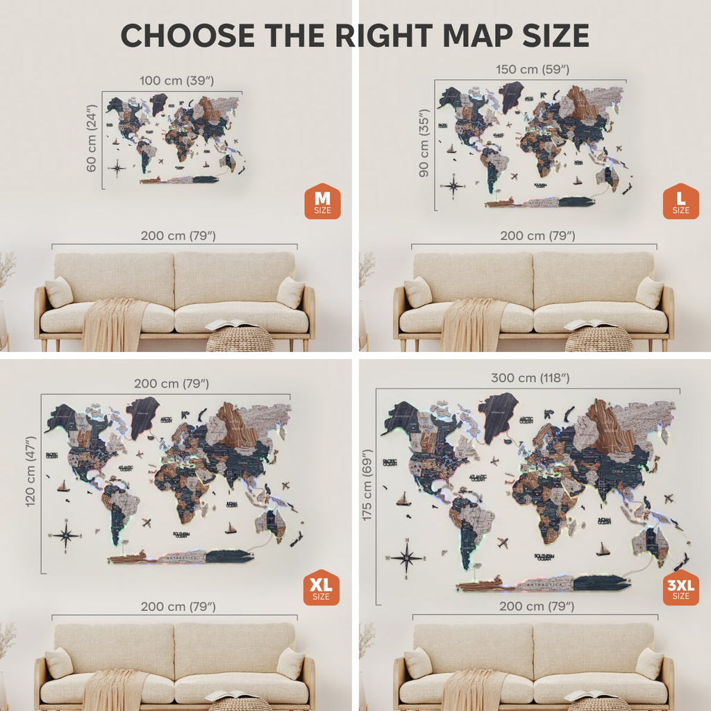 3D LUMINOUS LED Wooden World Map 2.0 Mystery - SJB-DIAMOND ELITES
