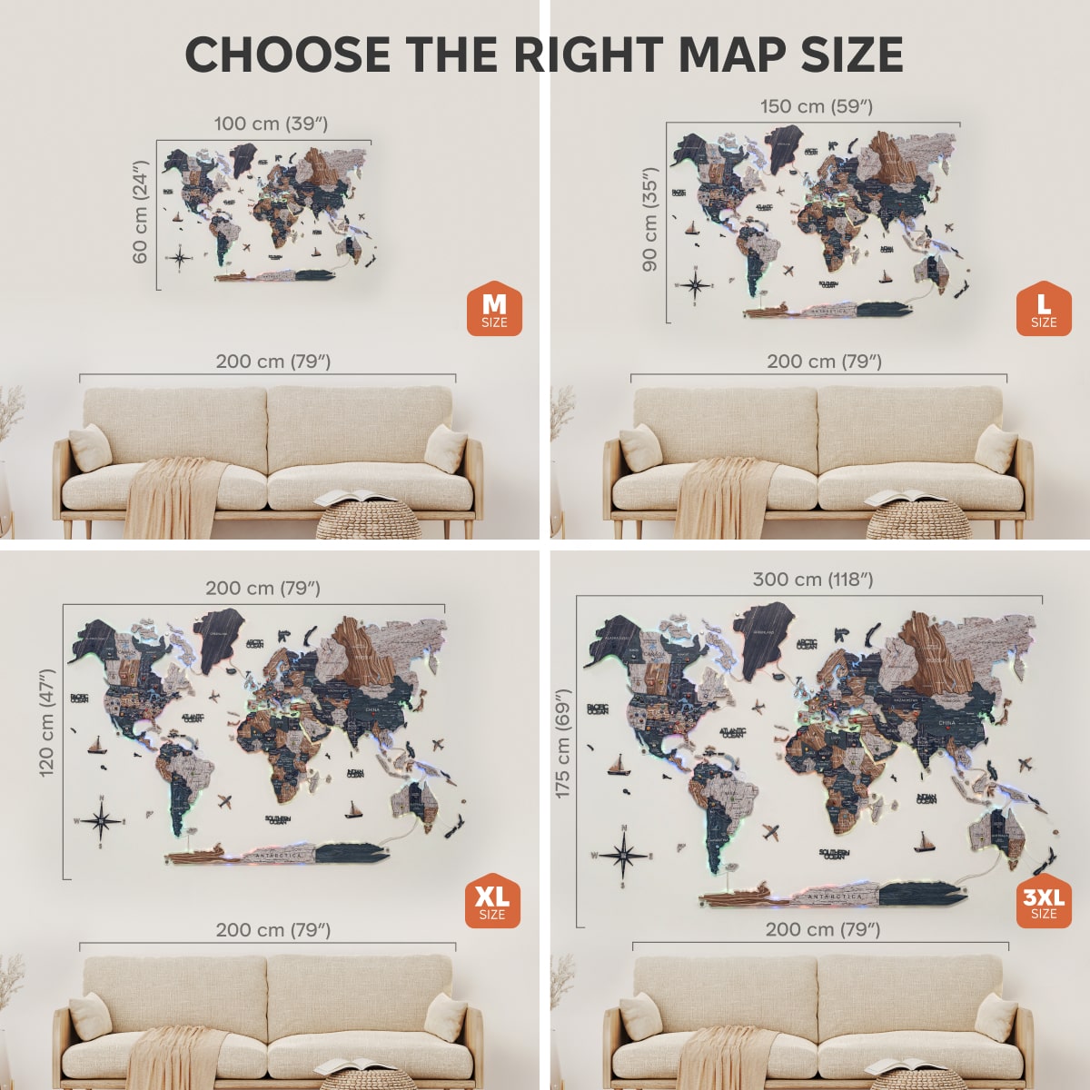 3D LUMINOUS LED Wooden World Map 2.0 Mystery - SJB-DIAMOND ELITES