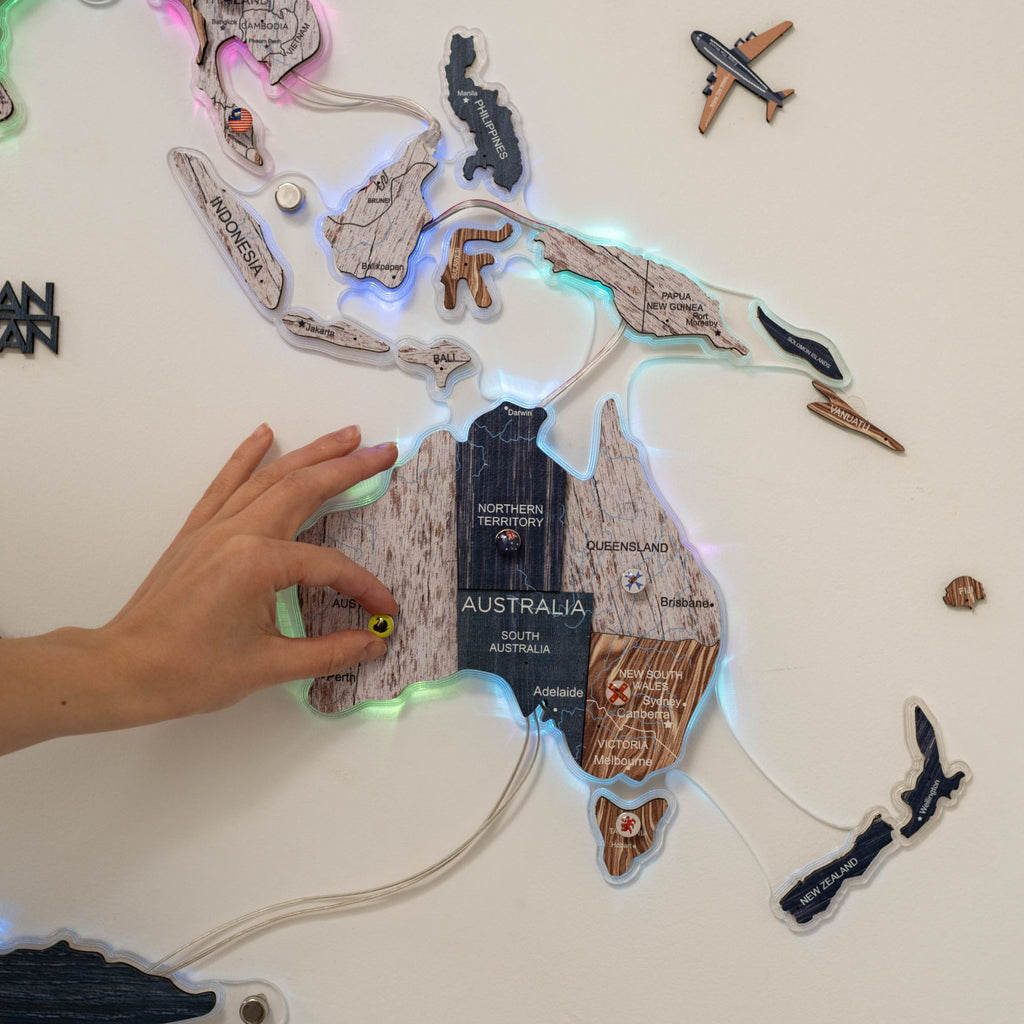 3D LUMINOUS LED Wooden World Map 2.0 Mystery - SJB-DIAMOND ELITES