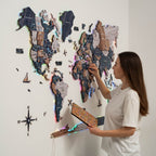 3D LUMINOUS LED Wooden World Map 2.0 Mystery - SJB-DIAMOND ELITES
