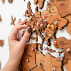 3D Wooden World Map Oak Enjoy The Wood