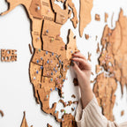 3D Wooden World Map Oak Enjoy The Wood