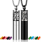 Maromalife Essential Oil Diffuser Necklaces for Women 2PCS Aromatherapy Necklaces Stainless Steel Diffuser Locket Pendant Cylinder with 20 Felt Pads Aroma Necklaces Gift Set for Mothers Day