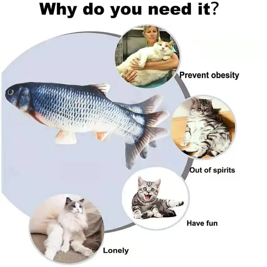 Cats USB Charger Interactive Toy Fish Pi-Mart