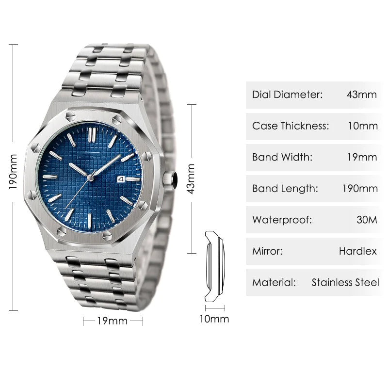 Men's Classic Business High Quality Wrist Watch Pi-Mart