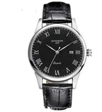 Fashionable Waterproof Couple Watches with Leather Strap